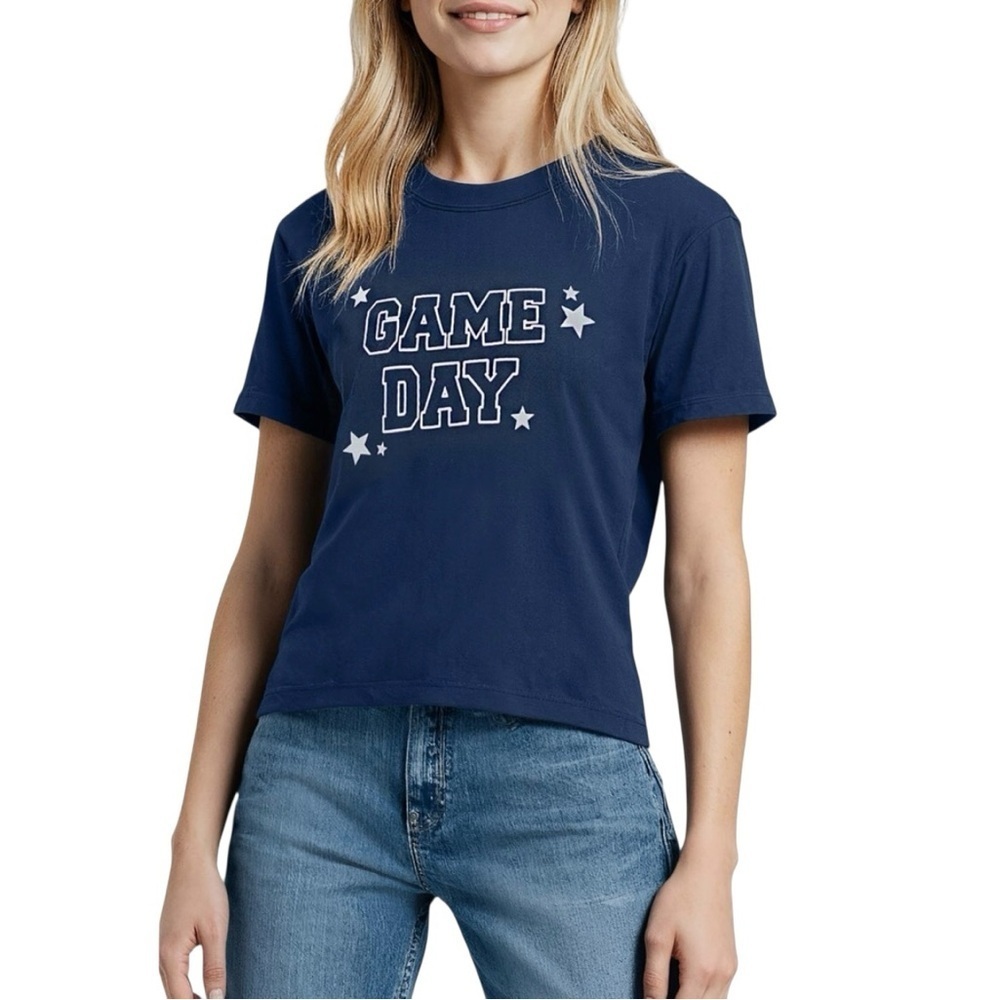 Wildfox Whimsical Jamie Game Day Cotton Blend Graphic Tee Shirt NWT XL